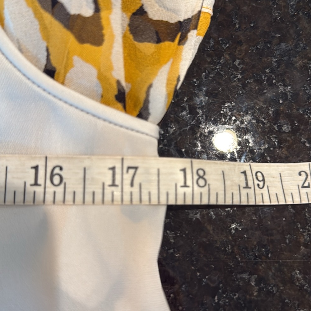 Diane Von Furstenberg The Robyn Top Yellow/Grey/Ivory Silk Pullover Blouse Small - Picture 13 of 16